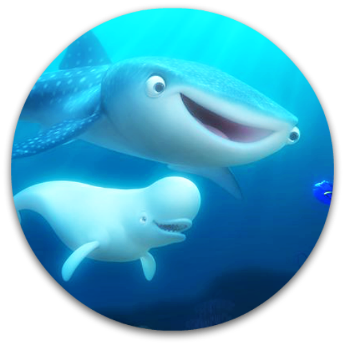 'finding Dory' Transparent Icons - Nemo Whale (500x500)