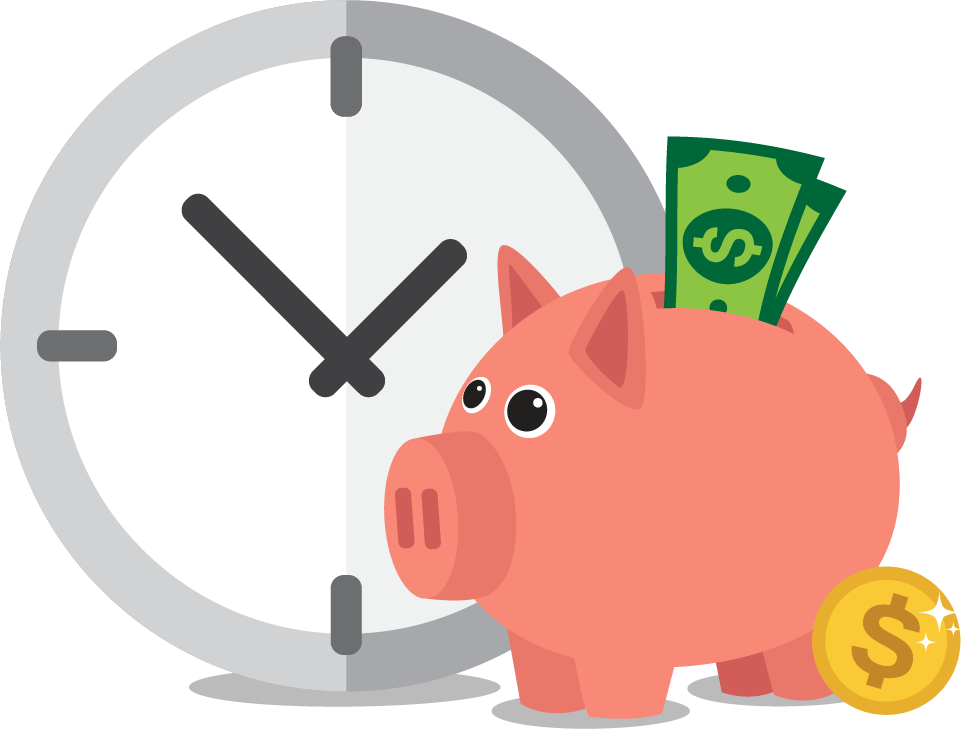 Infographic Clock Illustration - Saving (961x729)