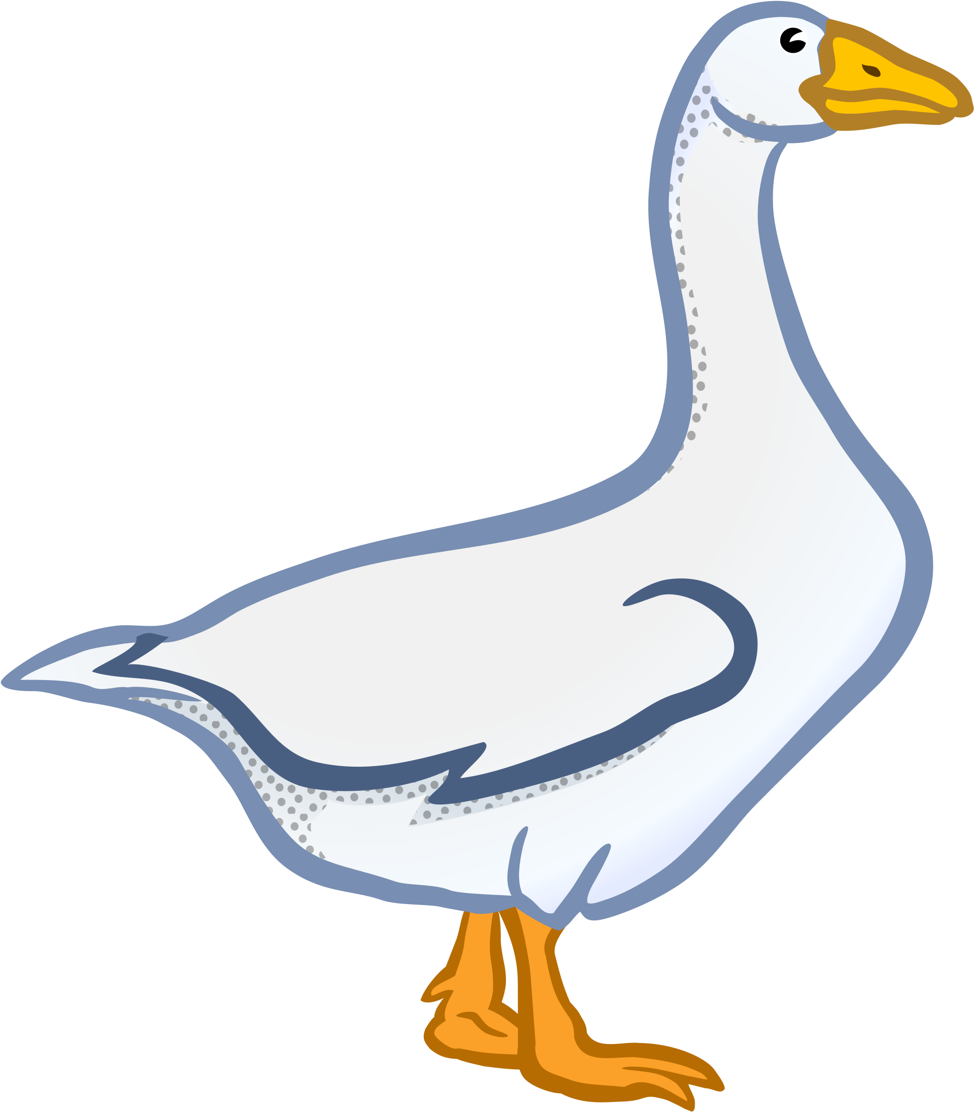Goose Clipart Brown - Black And White Transparent Duck Clipart (2250x2400)