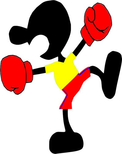Vector Illustration Of Guy With Boxing Gloves - Boxing (398x500)