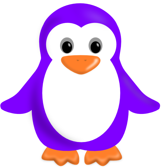 Purple Penguin Clipart - Clip Art Penguin (552x595)