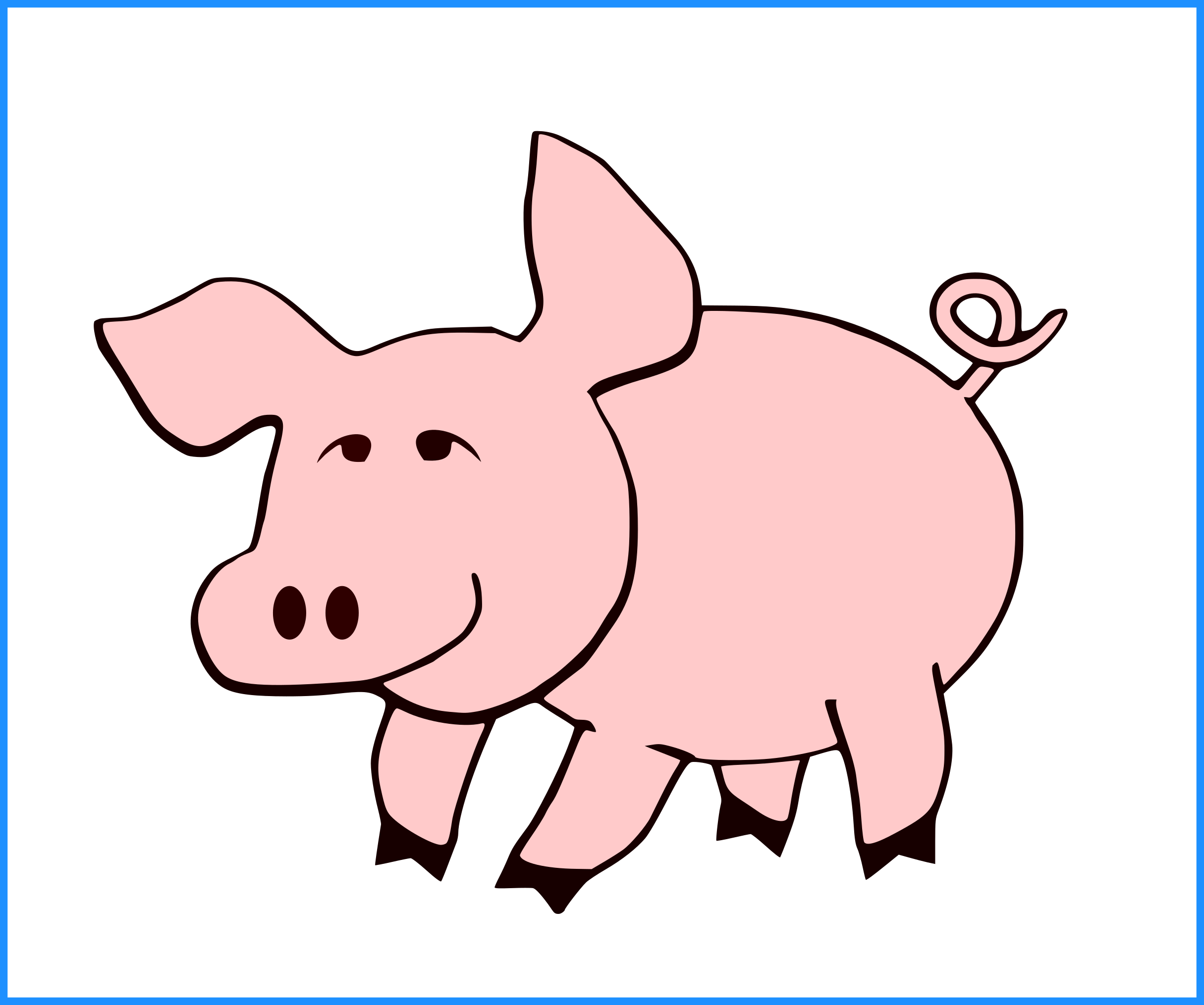 Appealing Pig Tail Clipart Collection Cute Little Pink - Cute Pig Coloring Pages (2430x2030)