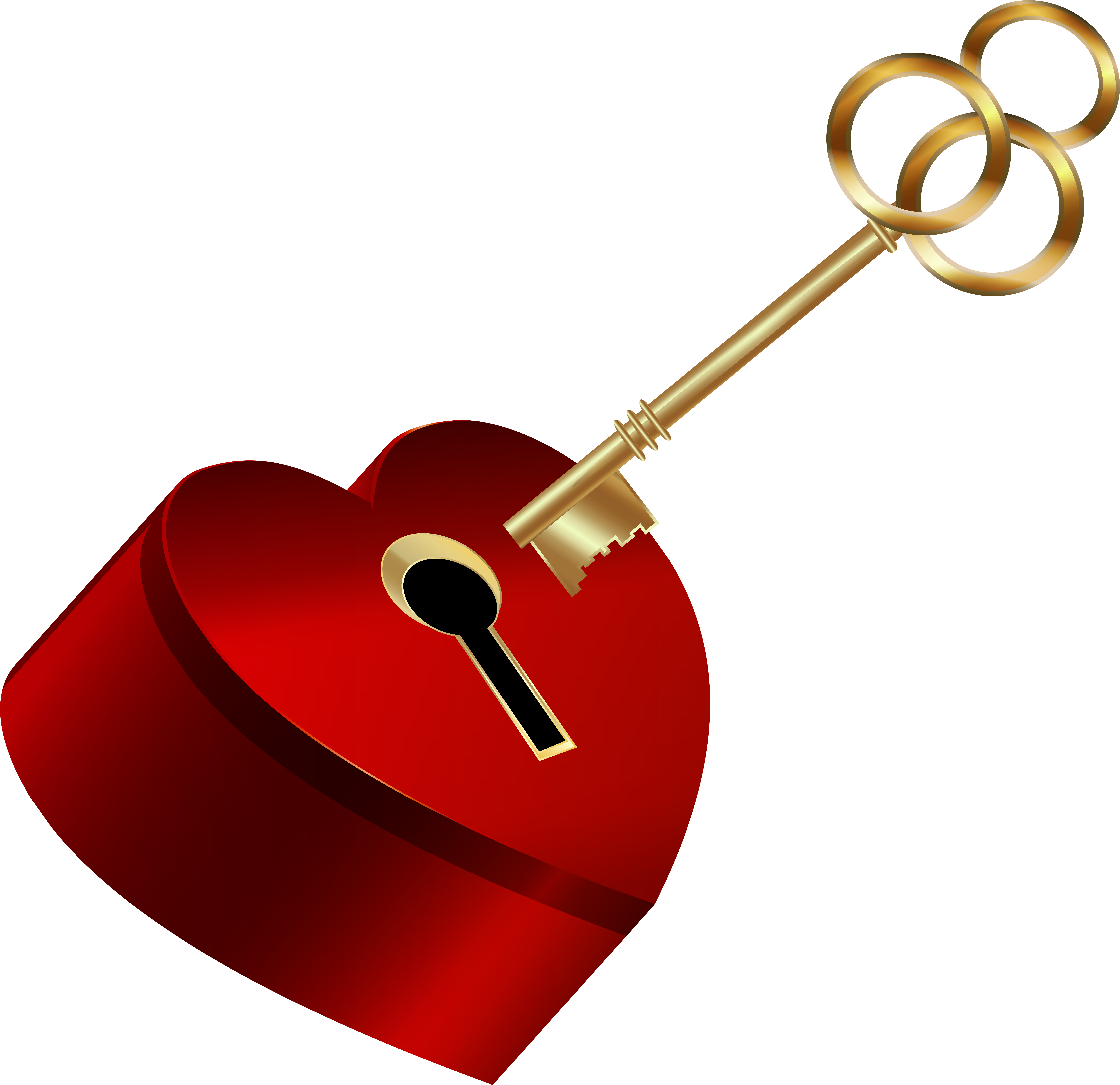 Heart With Key Png Clip Art Image - Heart With Key Png Clip Art Image (8000x7749)
