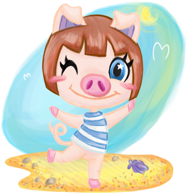 Animal Crossing Art Collab~peggy Pig By Starmassacre - Animal Crossing Peggy Deviantart (750x750)