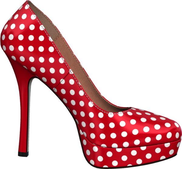 Chaussure - Tacones Rojos Con Puntos Blancos (600x557)
