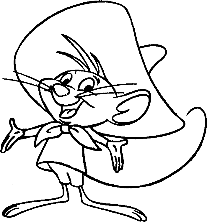 Cute Porky Pig Looney Tones Coloring Pages - Speedy Gonzales Coloring Pages (700x769)