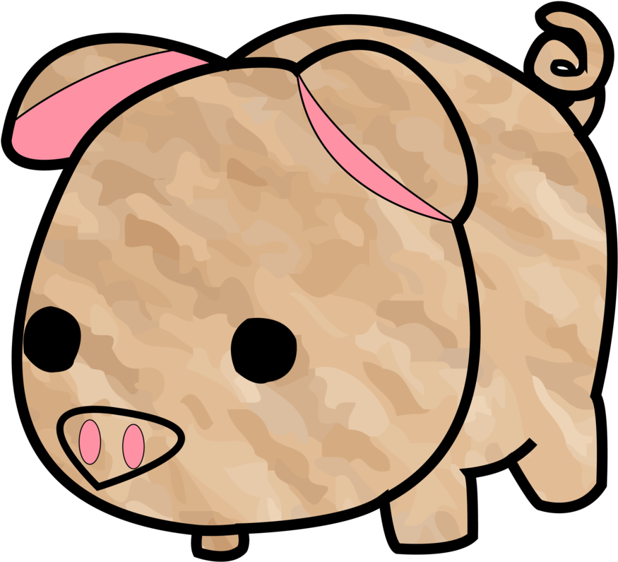Chibi Pig Vector By Mini-deus - Portable Network Graphics (900x900)