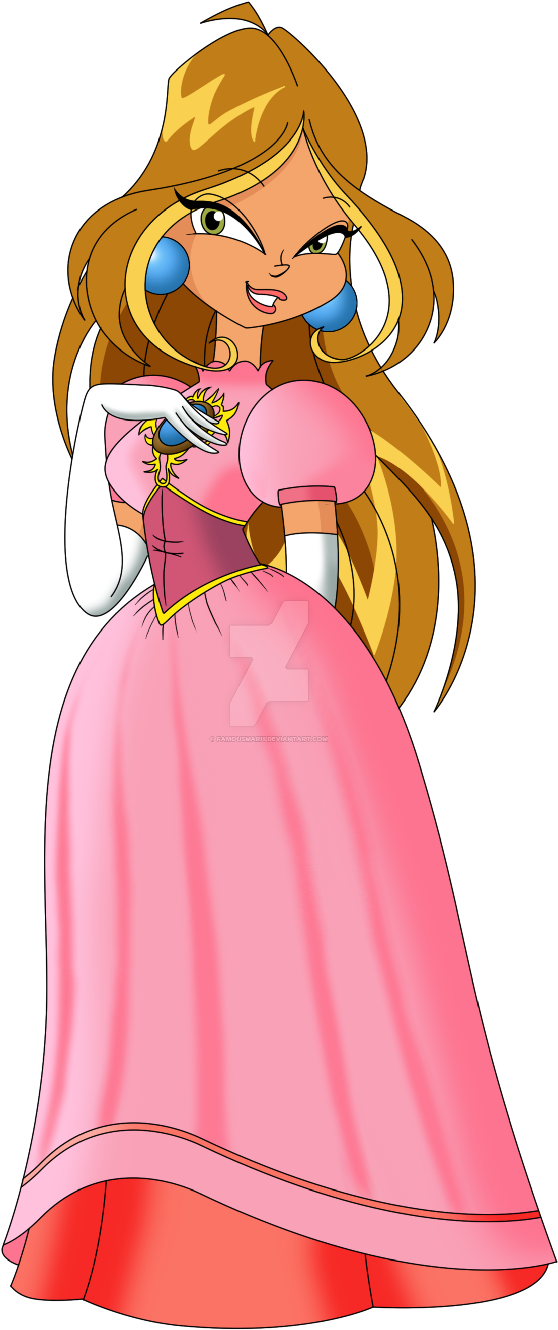 Flora As Princess Peach By Famousmari5 On Deviantart - Super Smash Bros. Brawl (1280x2660)