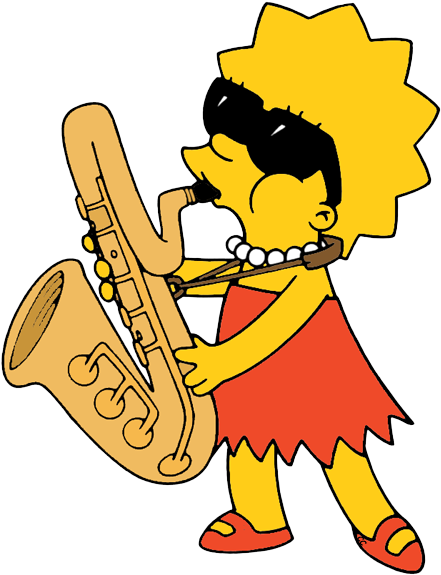 Lisa Simpson With Saxophone (450x582)