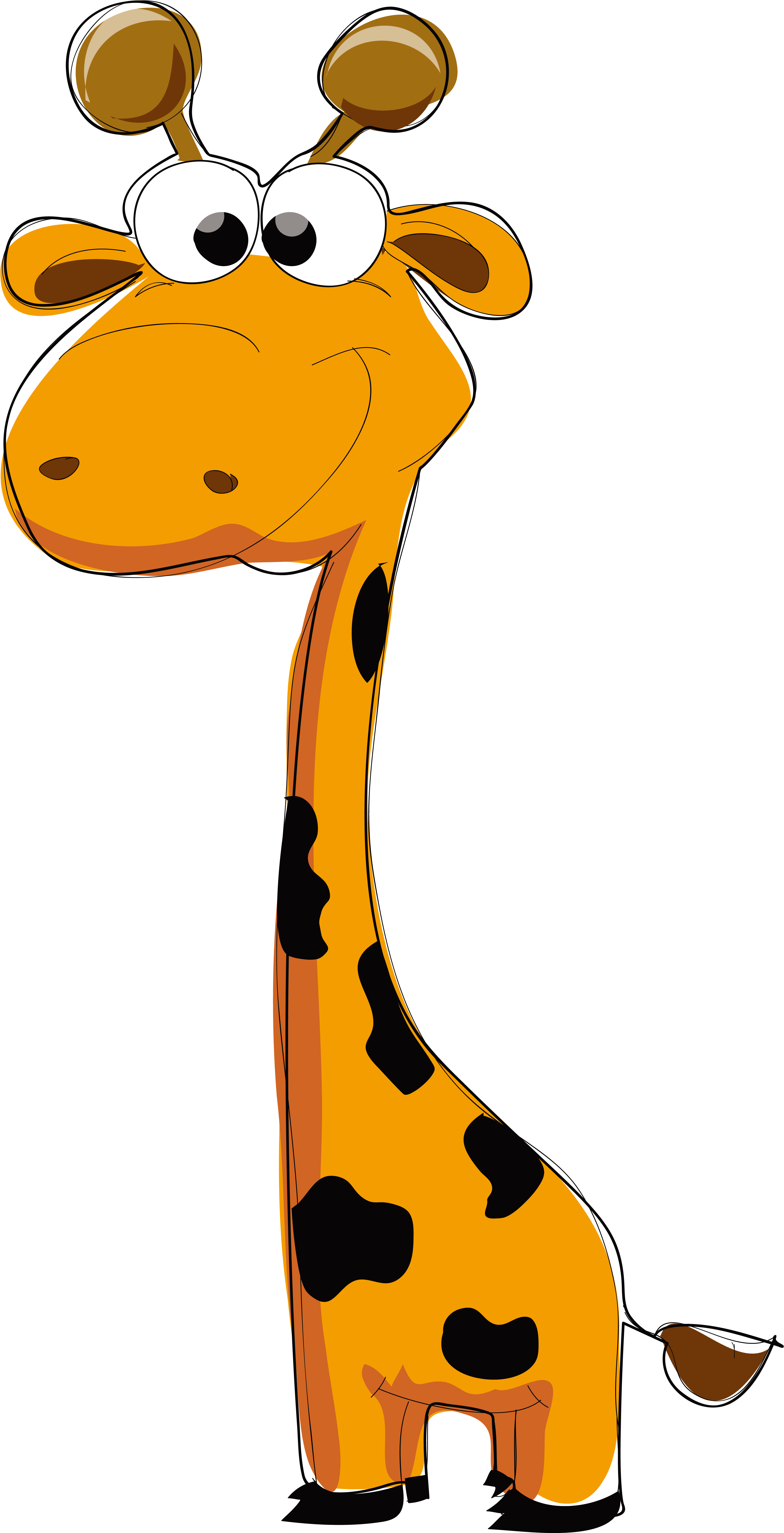 Baby Giraffes Valentines Day Clip Art - Long Neck Giraffe Cartoon (4102x7153)