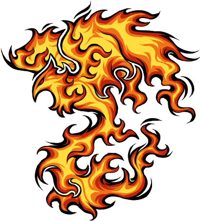 Phoenix Tattoo Design By Kawiku - Fire Tattoo Design Png (450x505)