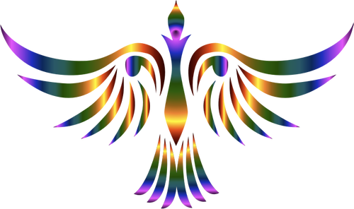 Colorful Abstract Tribal Bird Illustration - Abstract Birds Png (500x296)