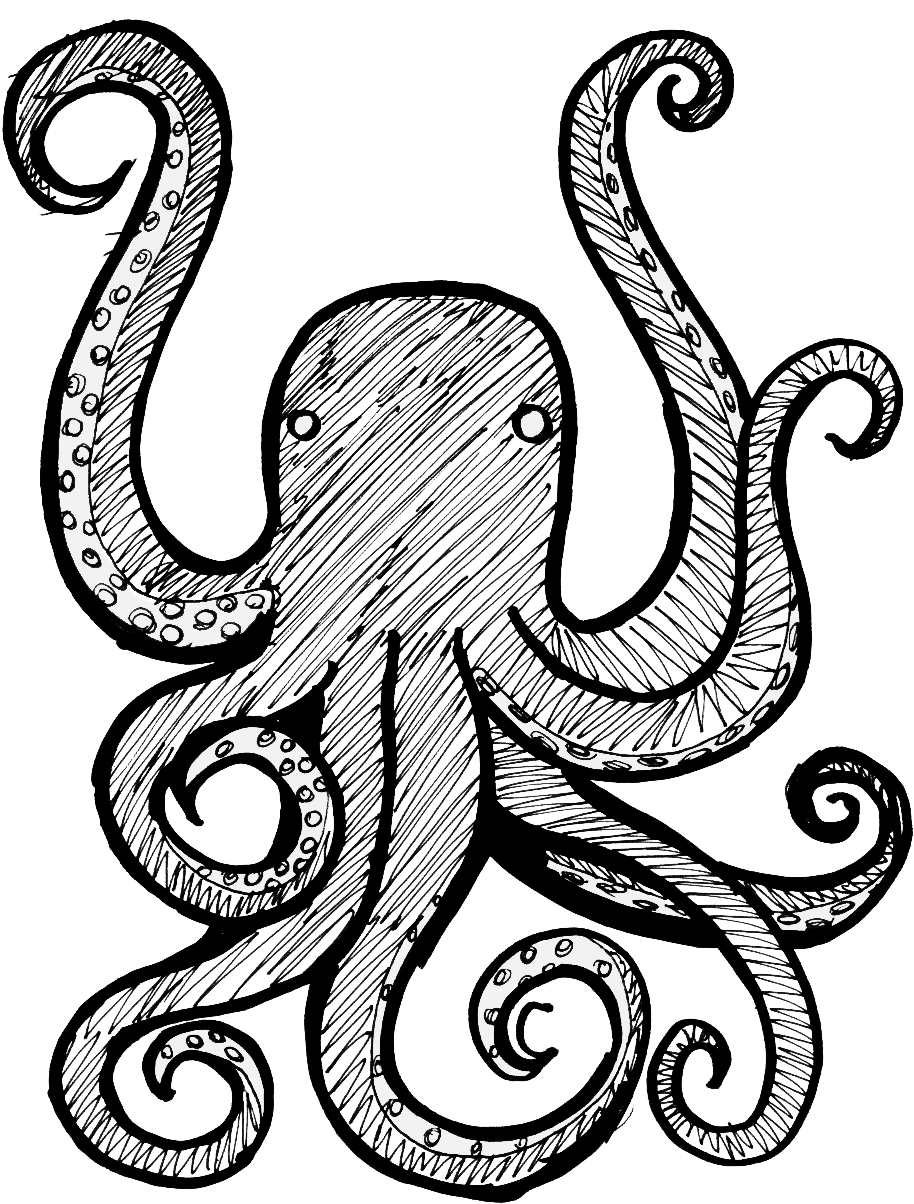 Drew Piston - Home - Octopus Drawing Transparent Background (947x1204)