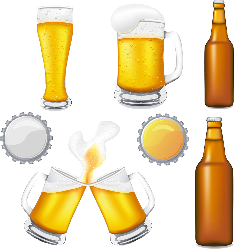 Beer Glassware Oktoberfest Clip Art - Beer Bottle Vector Free Download (1000x1000)