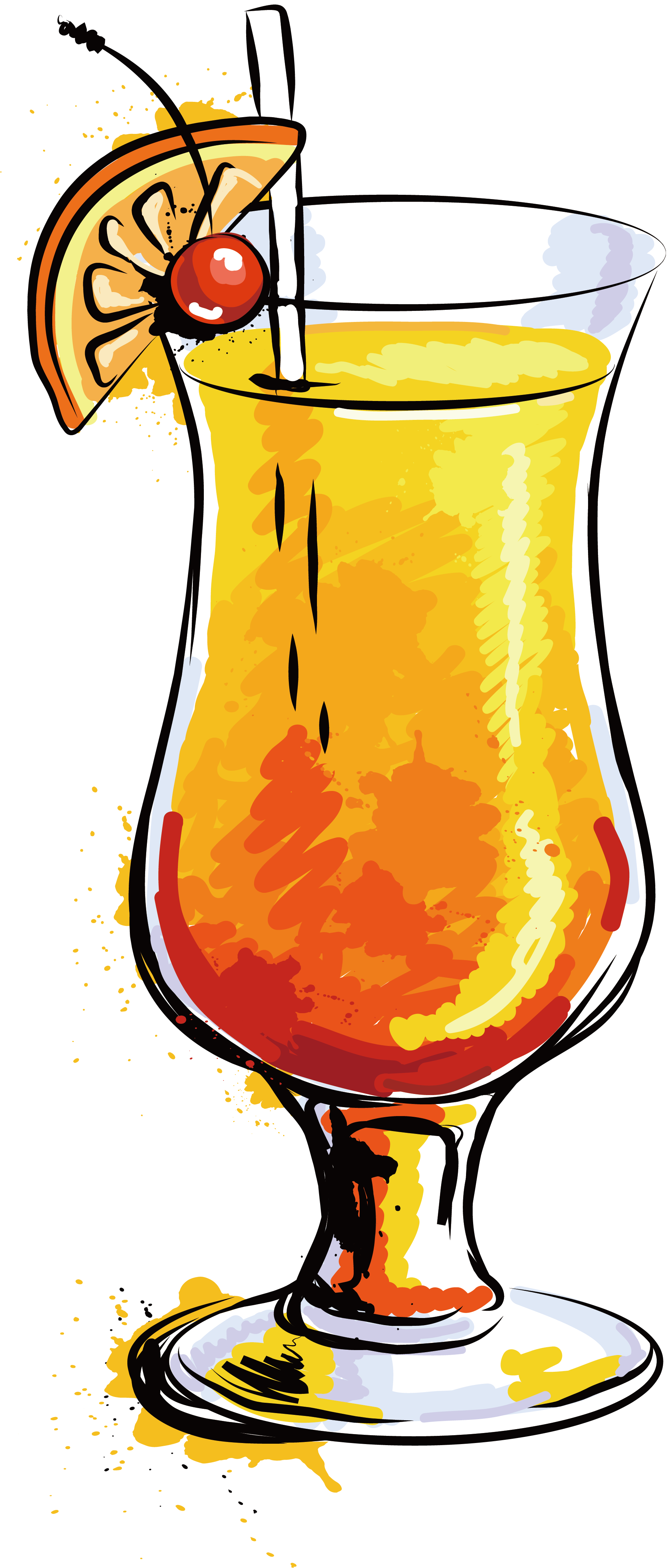 Cocktail Orange Juice Mojito Clip Art - Cocktail Orange Juice Mojito Clip Art (1875x4403)