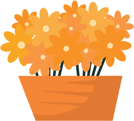 Flowers In A Pot Vector Icon Illustration - Icon (550x550)