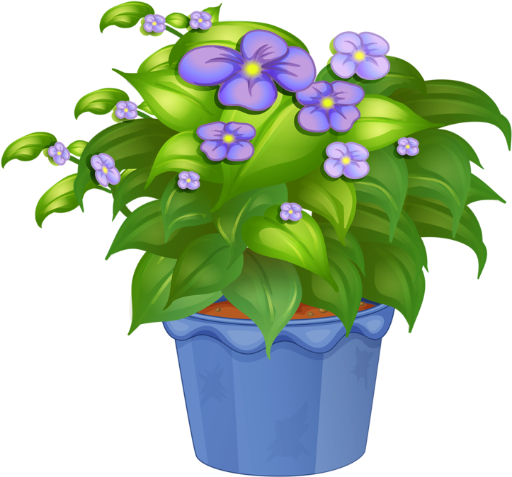 Pot Plant Clipart Pretty Flower - Garden Flower Pot Png (800x765)