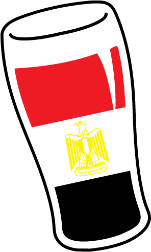 Egyptian Flag Coat Of Arms Beer Pint Glass Eagle Saladin - Schooner (657x632)
