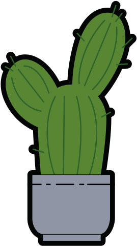 Pot With Desert Plant Vector Icon Illustration - Prickly Pear (550x550)