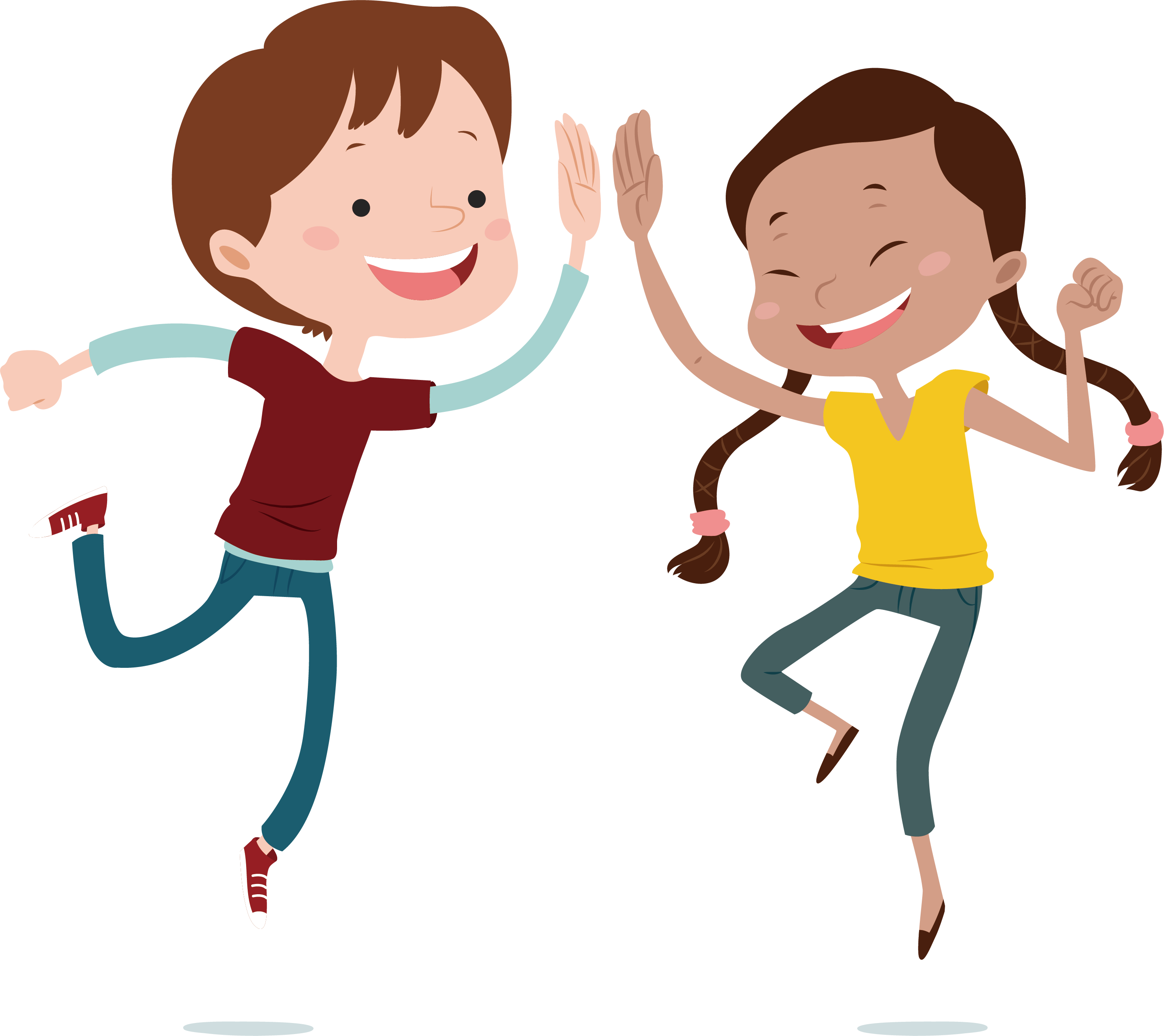 Child Computer File - Happy Children Jumping Cartoon Png (2956x2631)