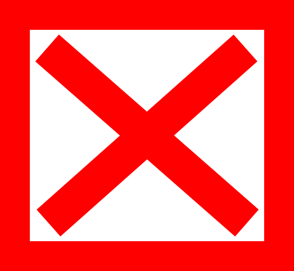 Free Vector No Red Clip Art - Red X In A Box (640x590)