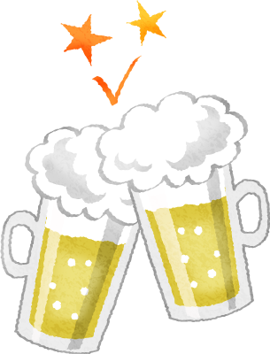 Cheers With Draft Beers - Cartoon (305x400)