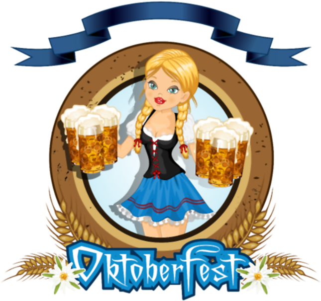 Oktoberfest Girl With Beer Logo - Oktoberfest Girl Logo (790x691)