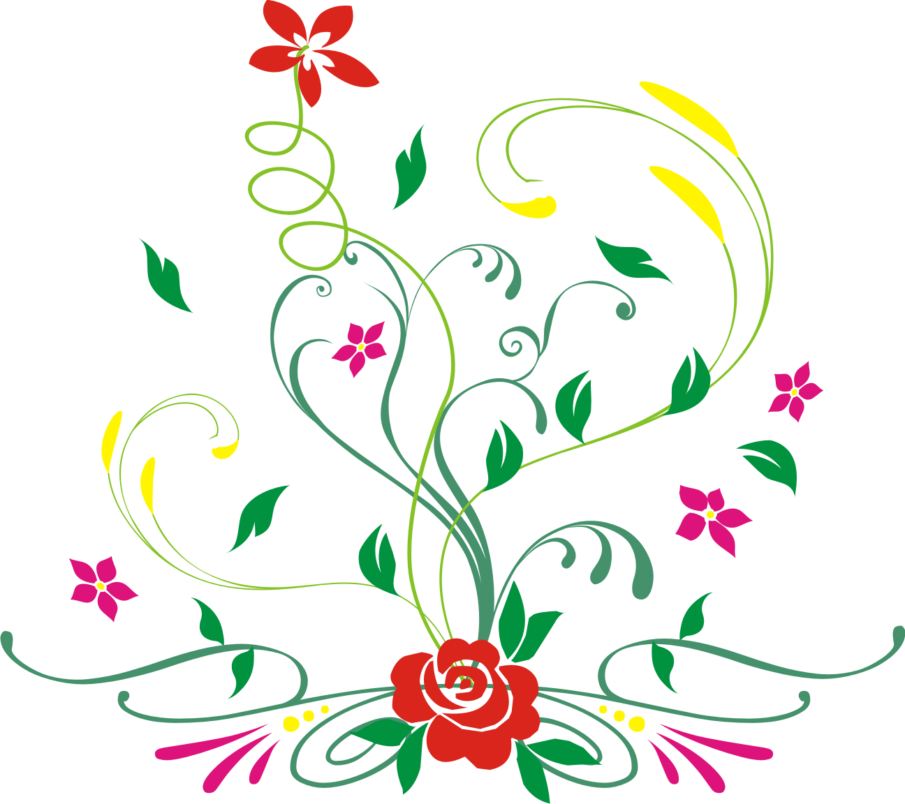 Flower Vector Floral Design - Floral Vector (1296x1152)