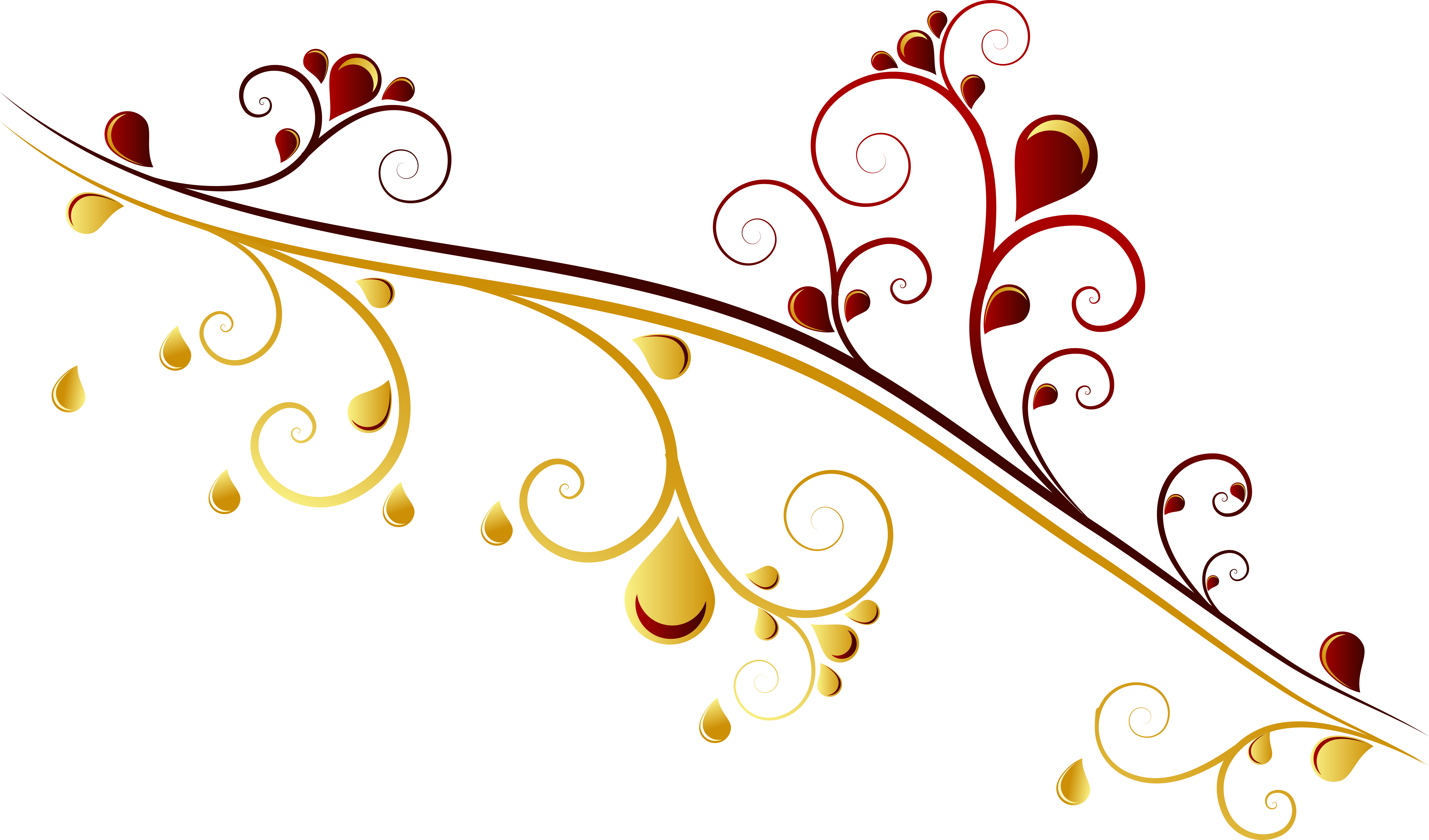 Gold Vector Flower Png - Golden Floral Vector Png (8951x5262)