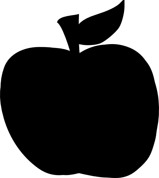 Clipart Svg - Apple Png Black And White (534x597)