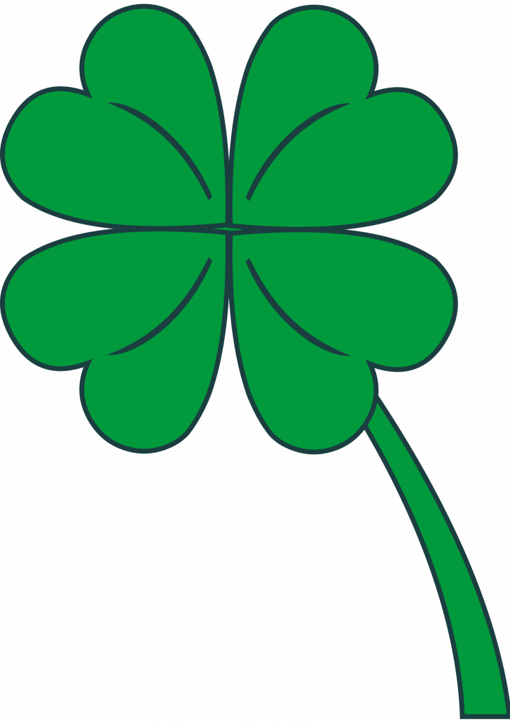 Clipart Leaf Clover Pictures To Color 4 Plants - Four Leaf Clover Clip Art (728x1030)