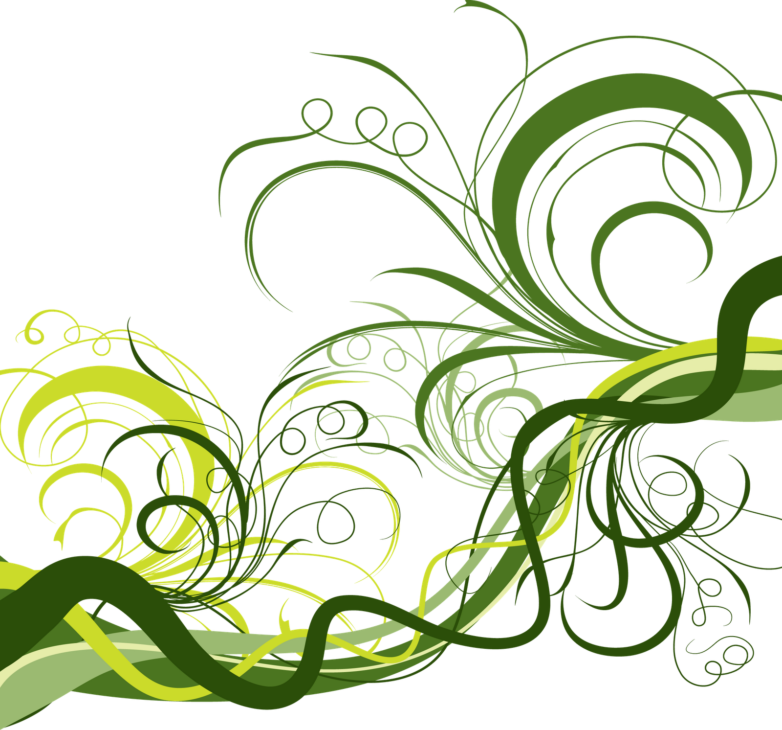 Vector Floral Frames Download - Green Flower Verctor .png (1600x1492)
