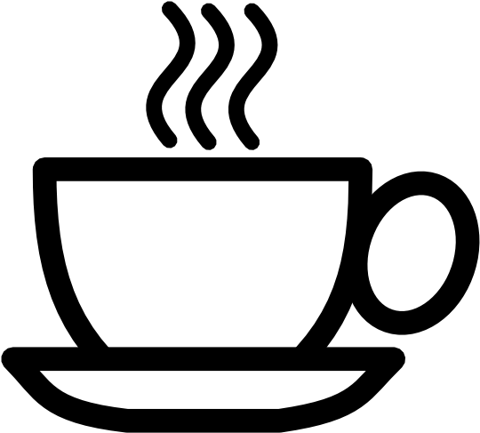 Coffee Cup Icon Black White Line Pitr Black White Line - Coffee Cup Clip Art (569x569)