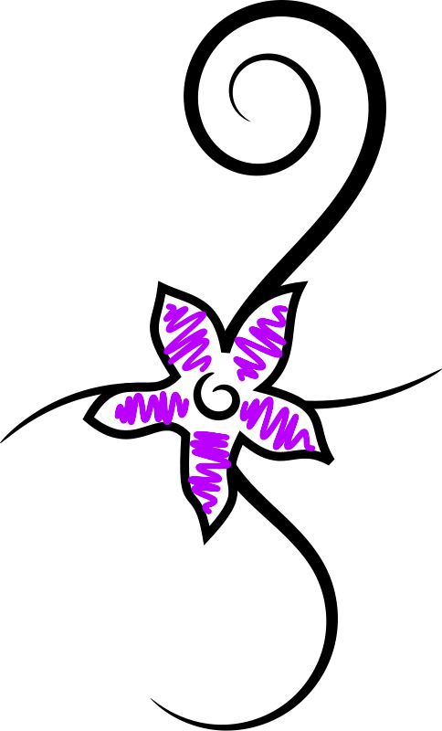 Free Vector Flower Tattoo - Gambar Bunga Yang Simpel (484x800)