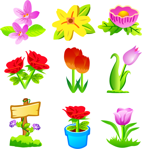Flowers Icons Free (600x629)