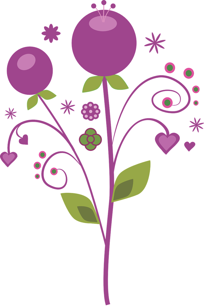 Purple Vector Flowers Png Image - Flores Vectores Png (852x1280)