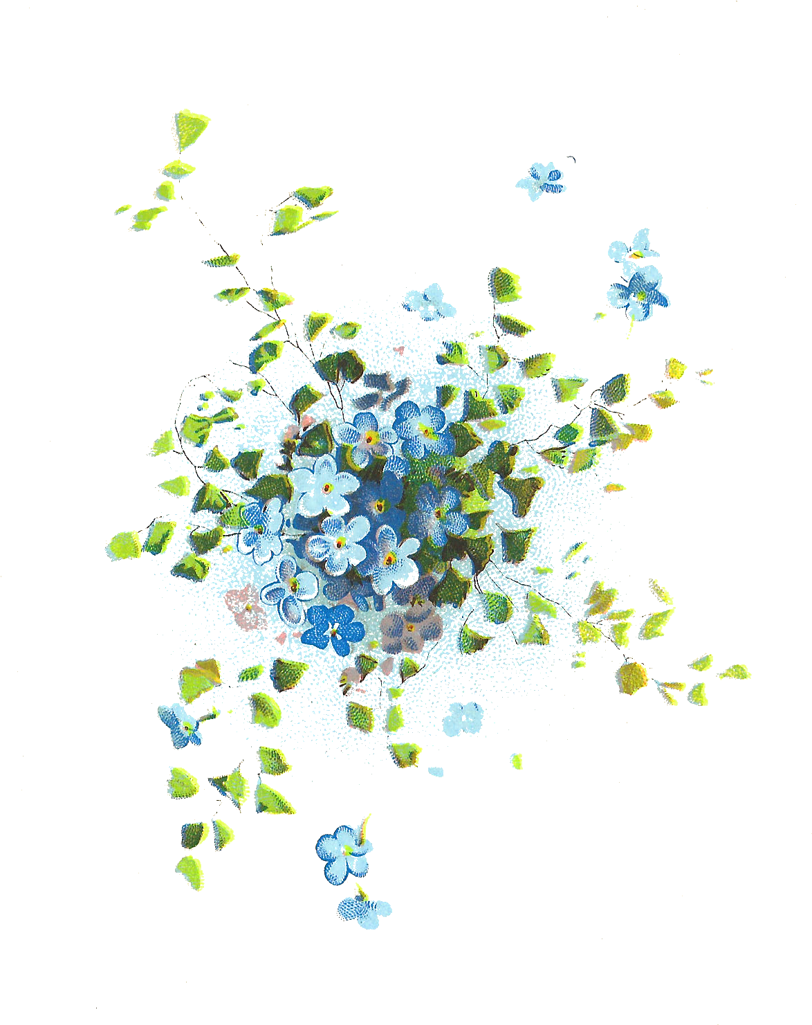 Blue Flower Clip Art At Mzayat Vector Clip Art Online - Forget Me Not Flowers Invitations (1276x1483)