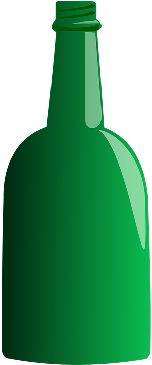 Wine Bottle, Stubby, Glass, Glassware, Green, Wine - Green Bottle Clipart (360x720)