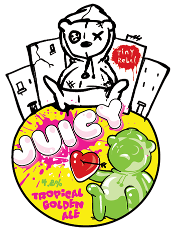 Tiny Rebel's Juicy Tropical Golden Ale Pump Clip Design - Tiny Rebel (355x472)