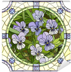 Vector Illustration Of Flower Purple Pansies - Art Print: Vertyr's Flower Purple Pansies, 12x12in. (400x400)