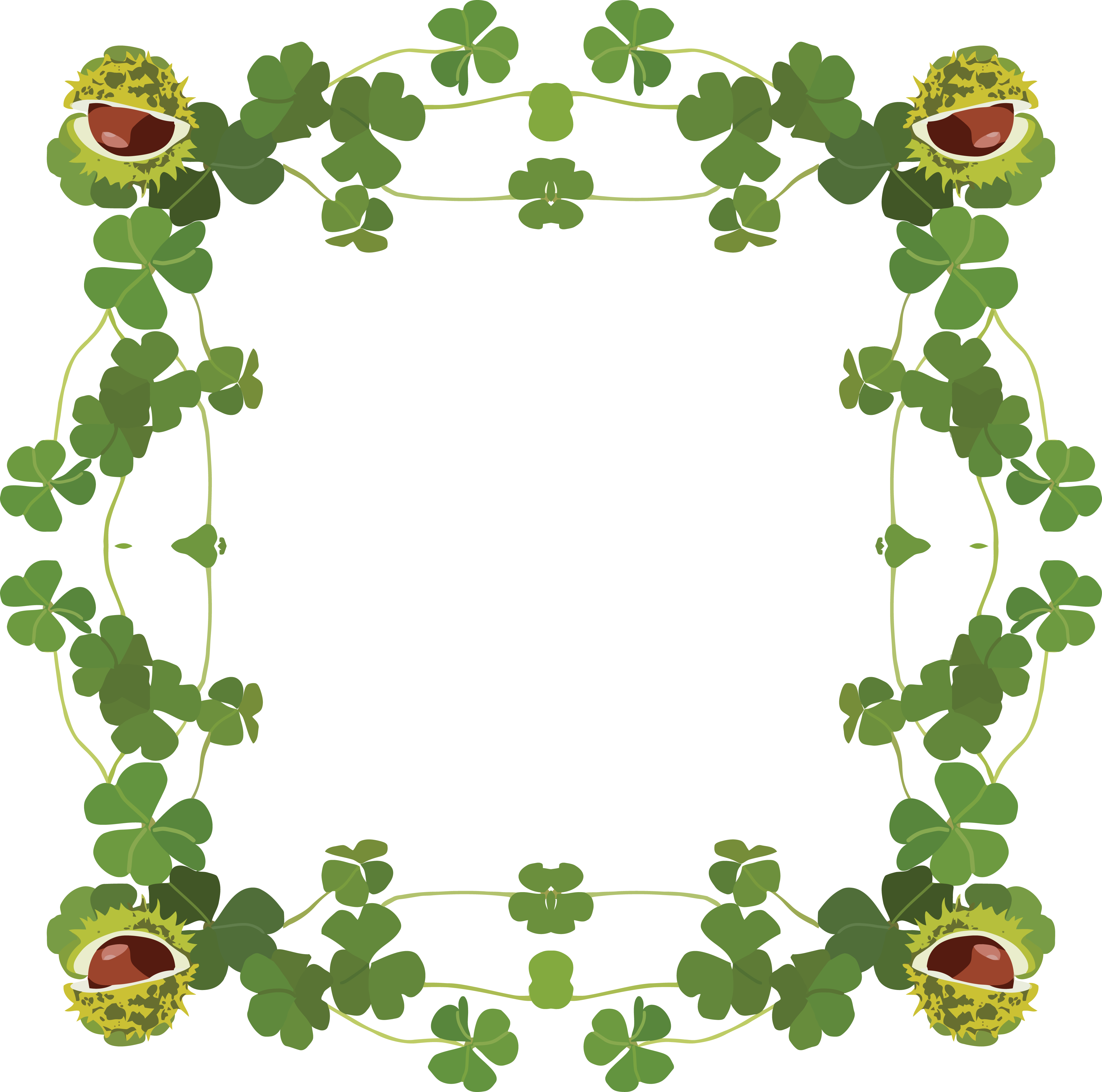 Free Clipart Of A St Patricks Day Border Of Shamrock - Free St Patrick's Day Border (4000x3961)