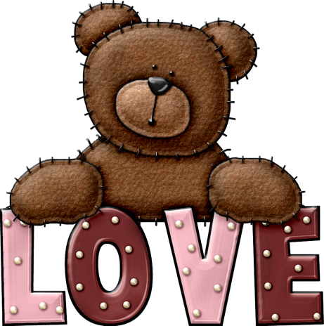 Decoupage - Love Teddy Bear Clipart (461x464)