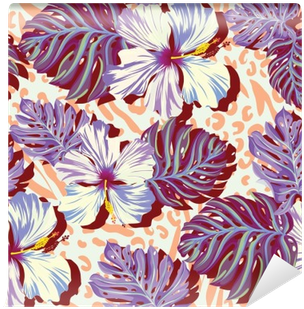 Seamless Vector Pattern For Men, Aloha Flowers In Muted - Motif (400x400)