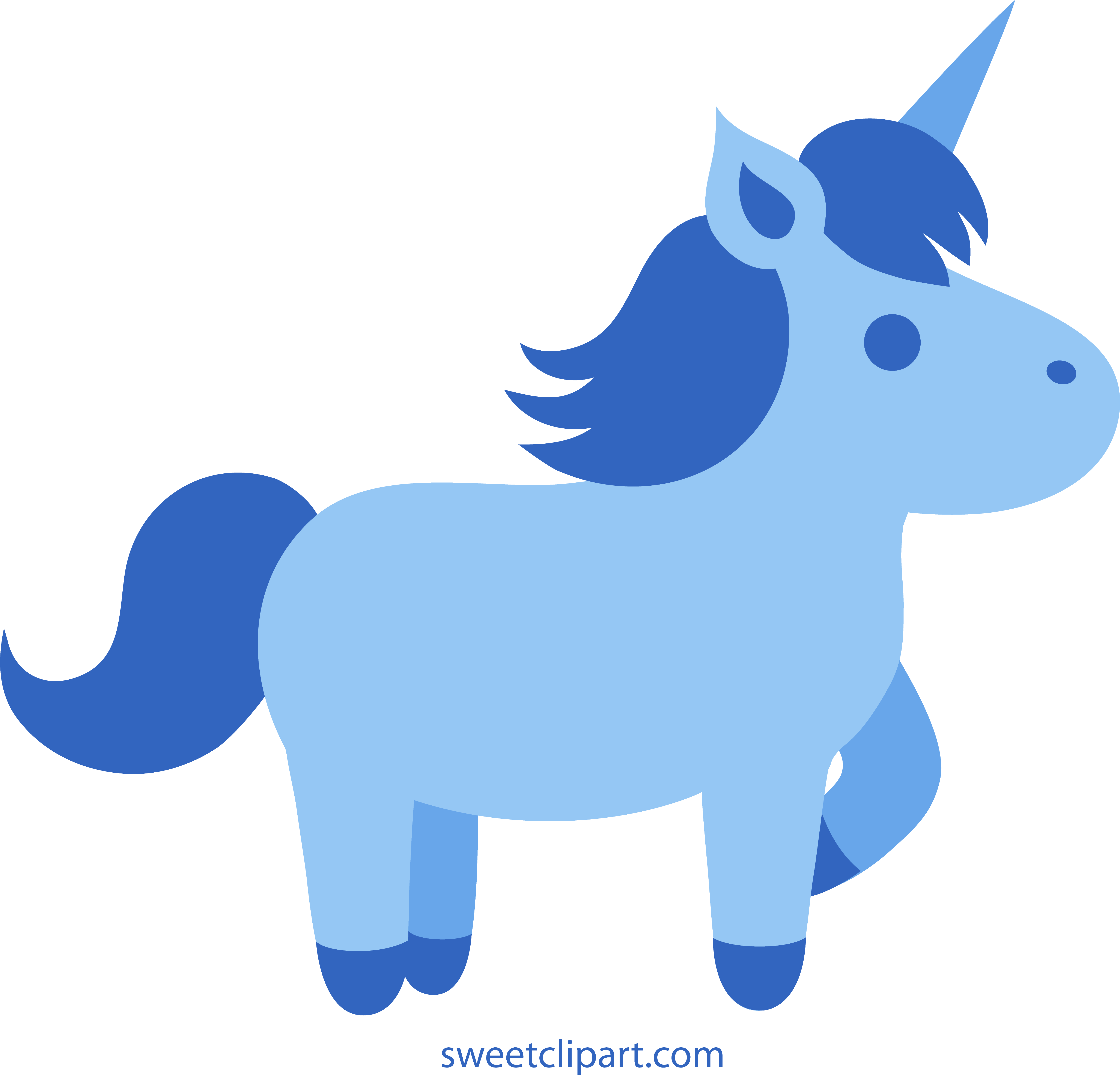 Cute Blue Unicorn Clipart - Cute Blue Unicorn Clipart (5223x5028)