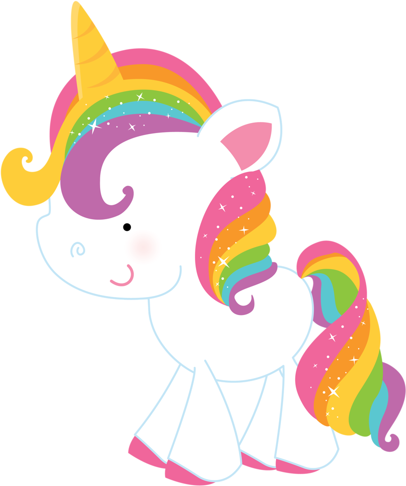 Album - Rainbow Unicorn Clipart (887x1024)