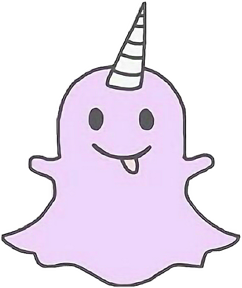 Purple Cute Kawaii Unicorn Ghost Snapchat Tongue Tumblr - Cute Snapchat Ghosts (476x566)