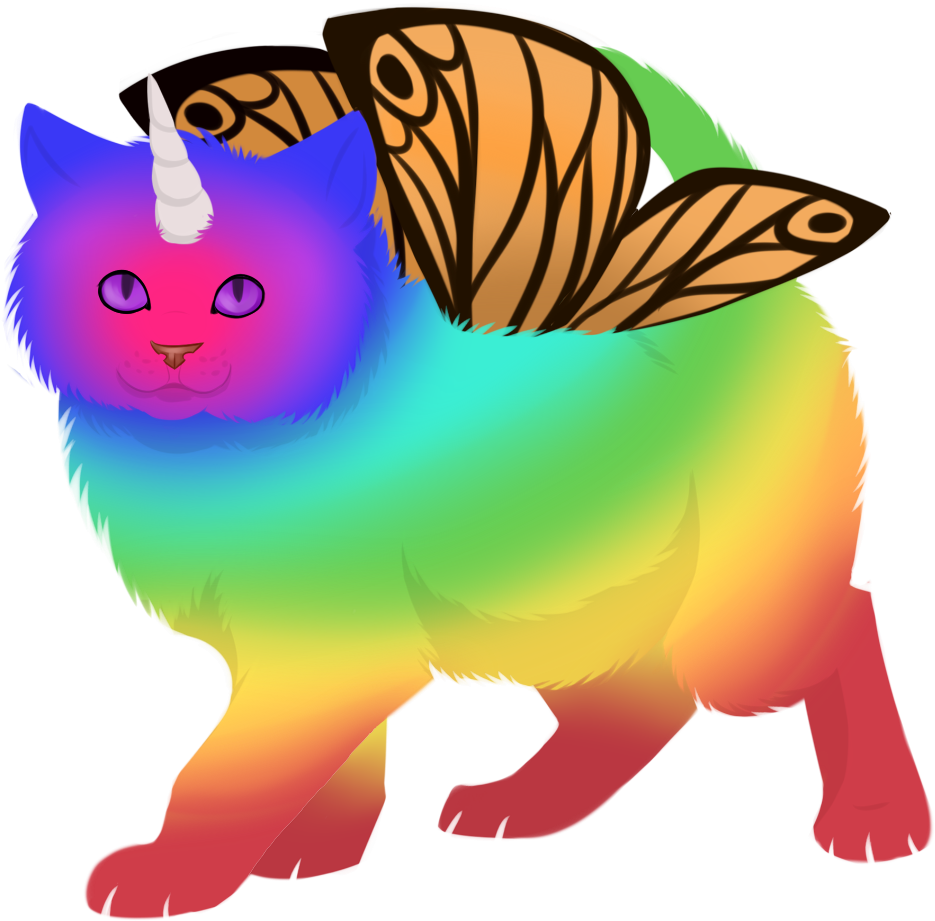 Rainbow Unicorn Butterfly Kitten By Karaskakalac - Cartoon (950x934)