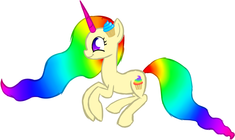 Rainbow Cupcake Unicorn By Princessfaeron - Illustration (1024x621)