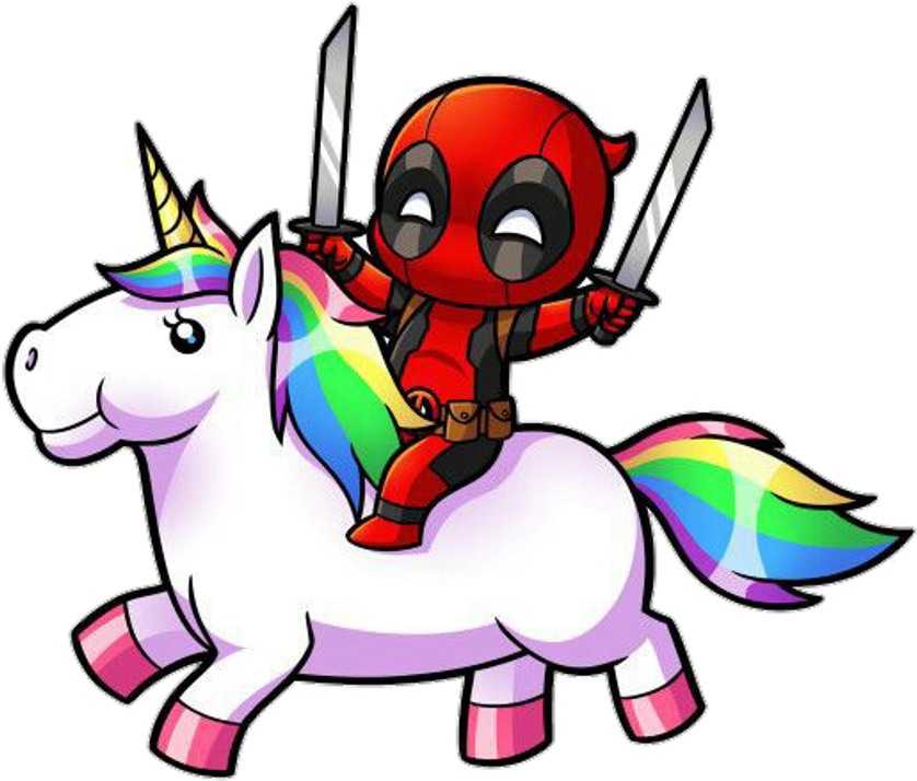Deadpool Unicorn Unicornio Picsart Creative Love Tumblr - Deadpool Riding A Unicorn (1024x1024)