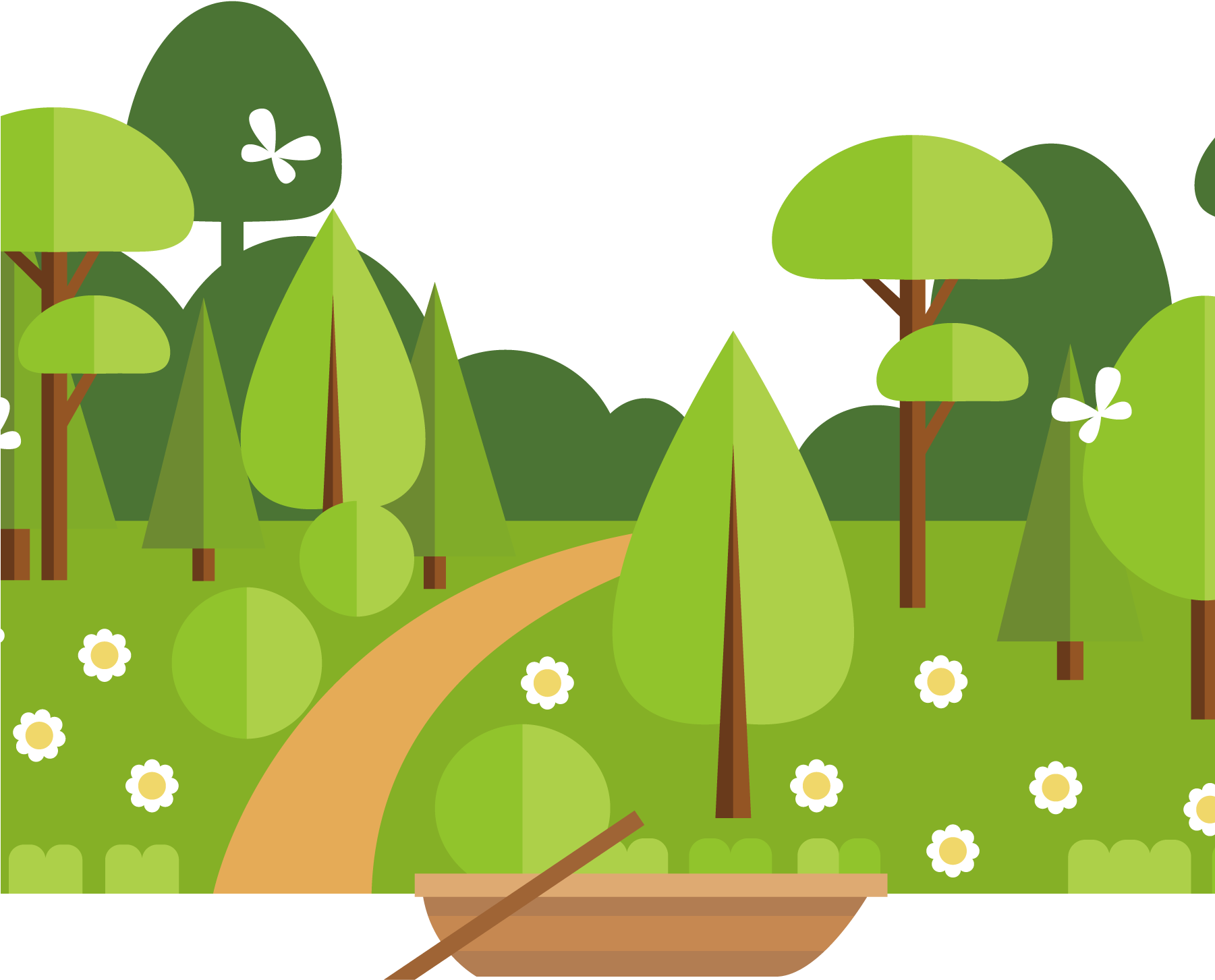 Landscape Flat Design Fukei - Flat Design (1800x1800)